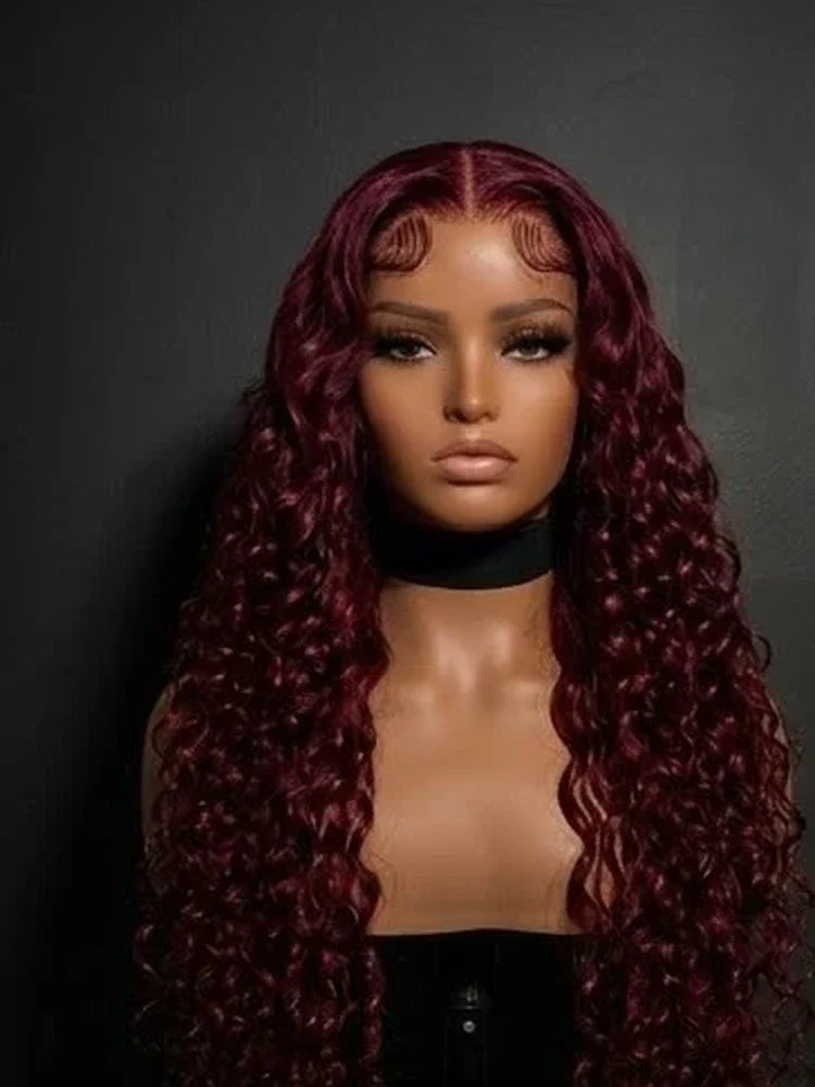 Burgundy Curly Wig