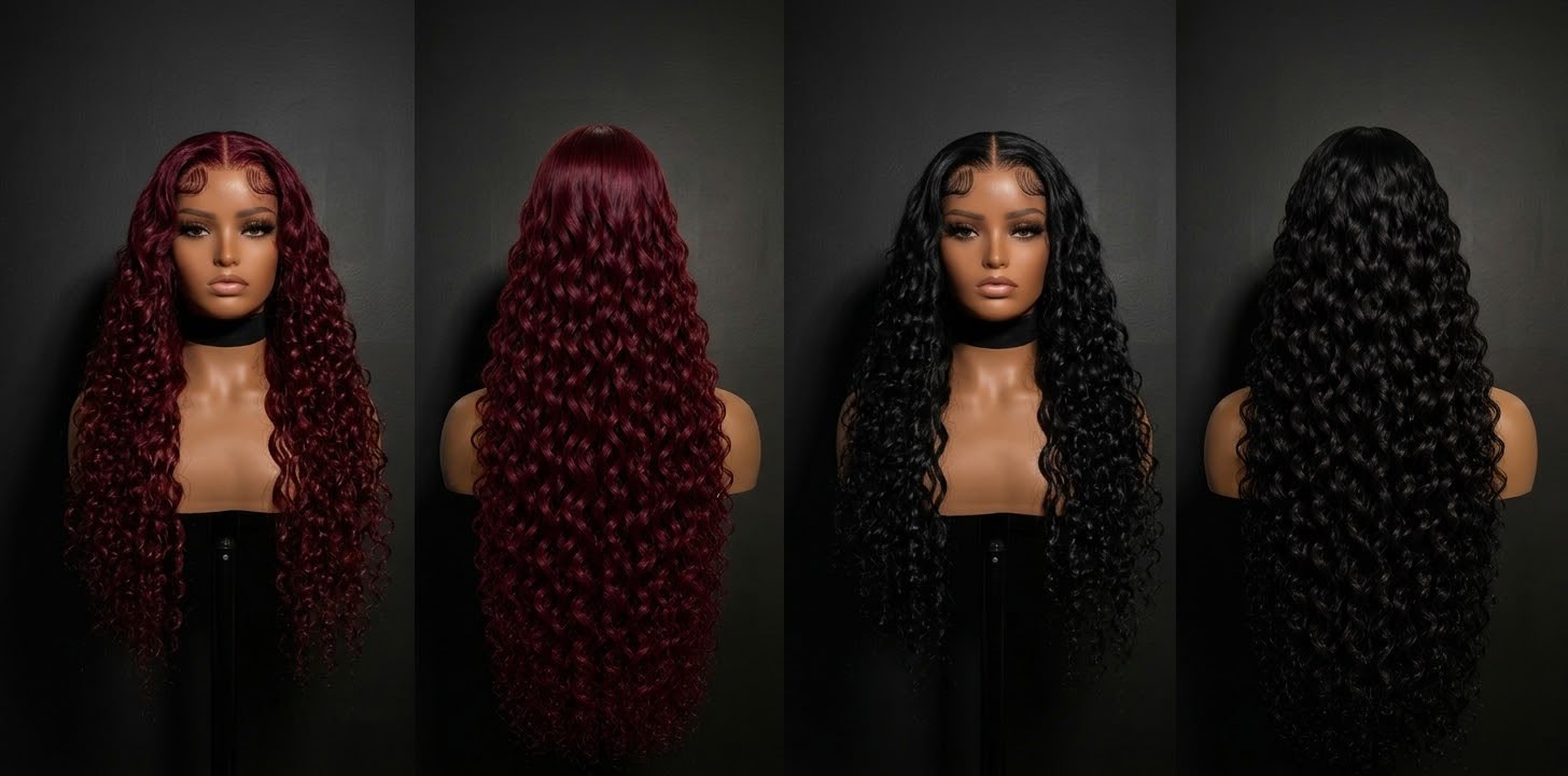 Natural black curly wig