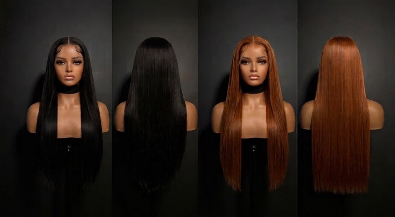 Warm auburn straight wig